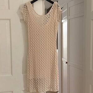 VNTG EUC Y2K Free People Crochet Dress Natural White Size Small